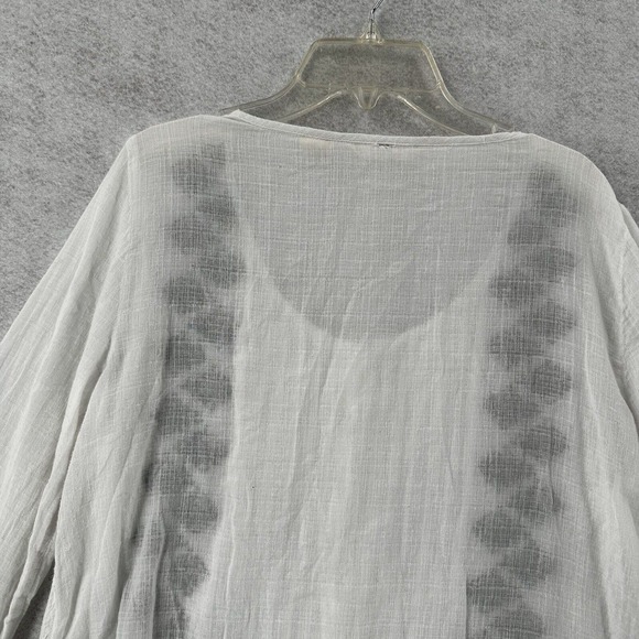 Denim & Supply Ralph Lauren Women Top LARGE Ivory Blouse Peasant Boho Embroidery - Picture 9 of 14